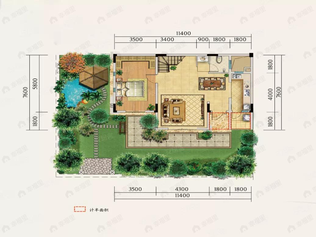 建面125平户型图