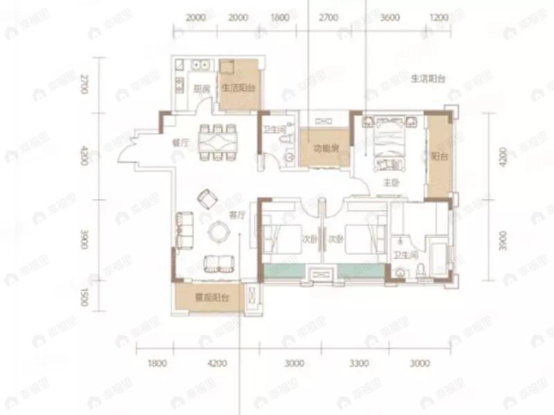天晋3室2厅2卫户型图