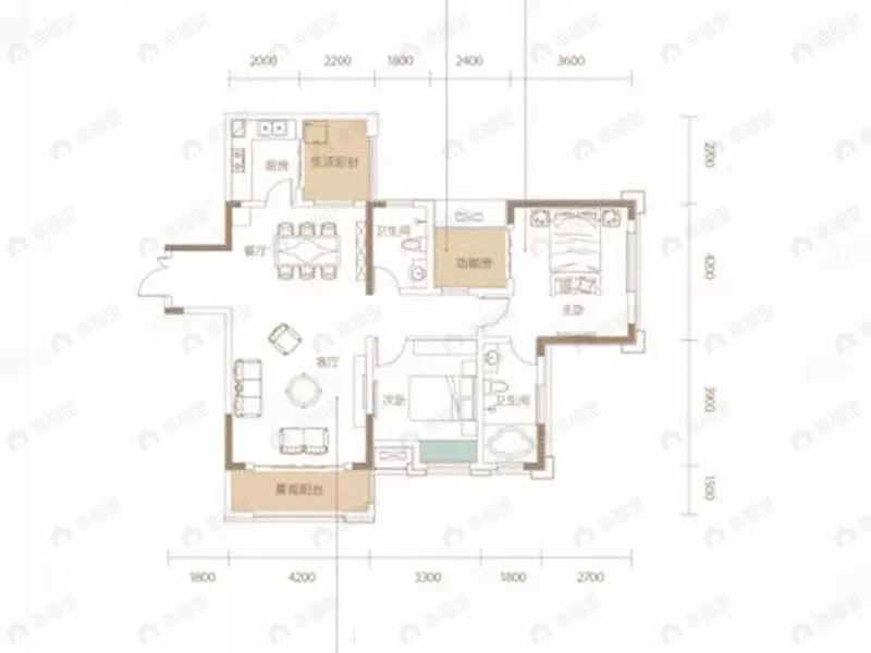 天晋2室2厅2卫户型图