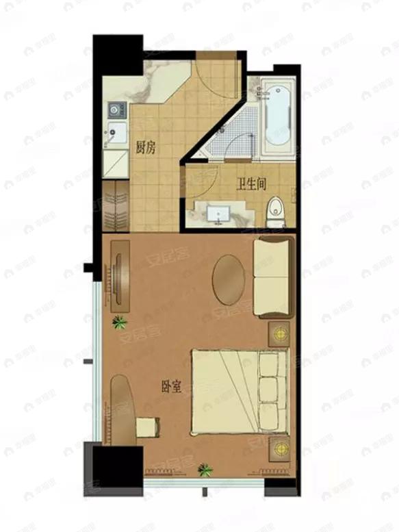 建面54平户型图