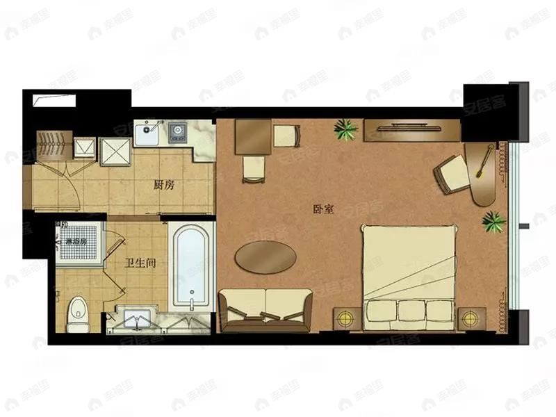 建面60平户型图