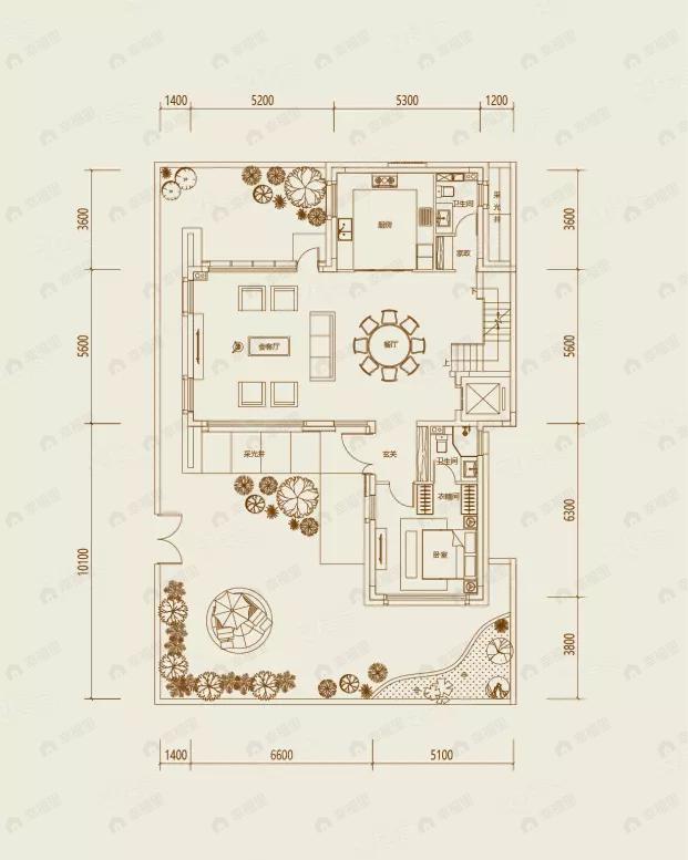 建面570平户型图