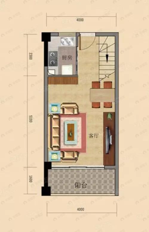 3室2厅1卫建面68平户型图