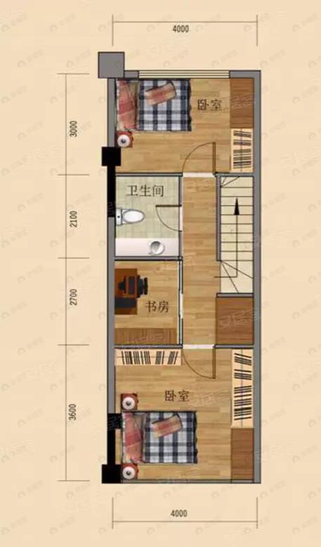 顺祥花园华悦将军第3室2厅1卫户型图