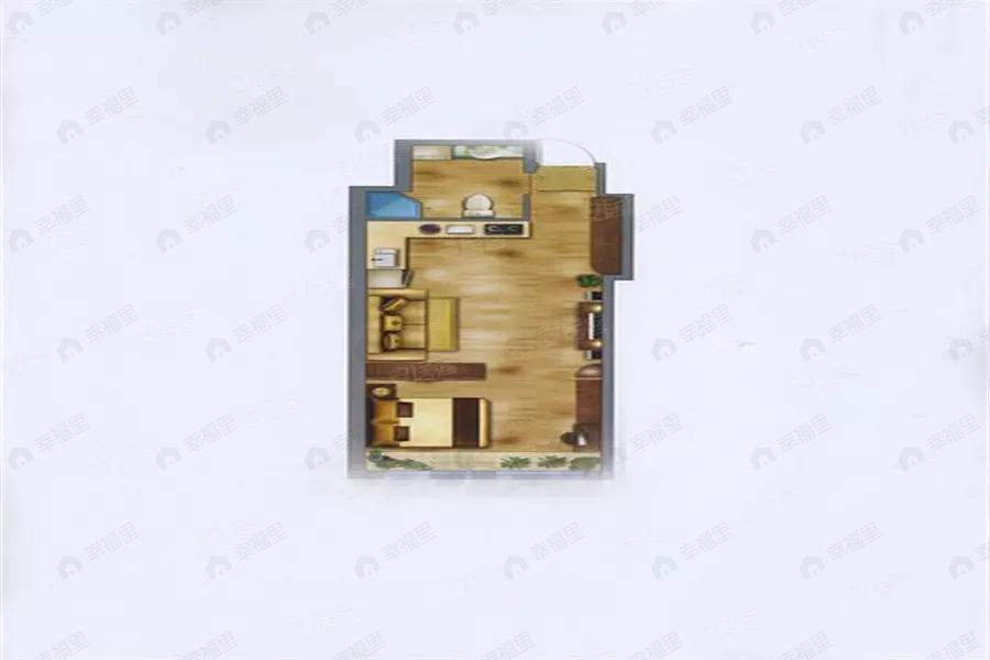 兴泰东河湾1室1厅1卫户型图