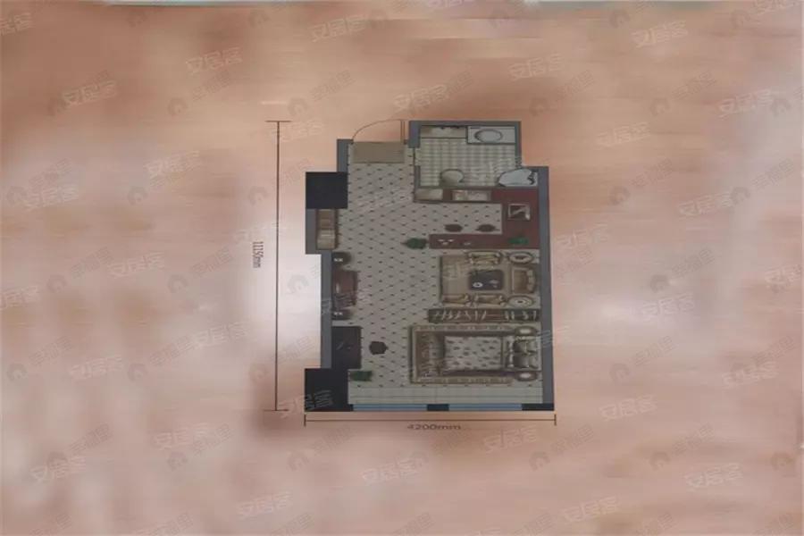 1室1厅1卫建面70平户型图