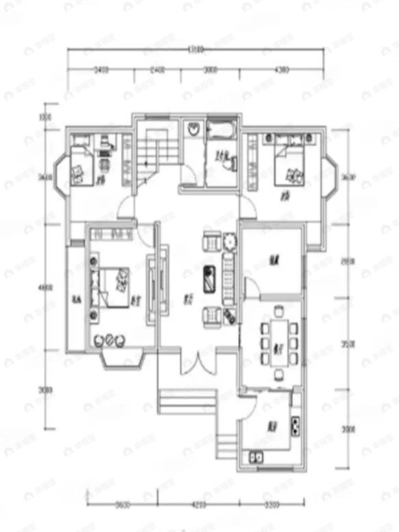 建面186平户型图