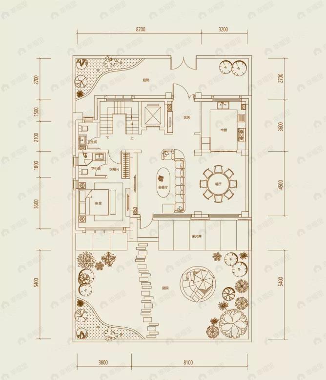 建面520平户型图