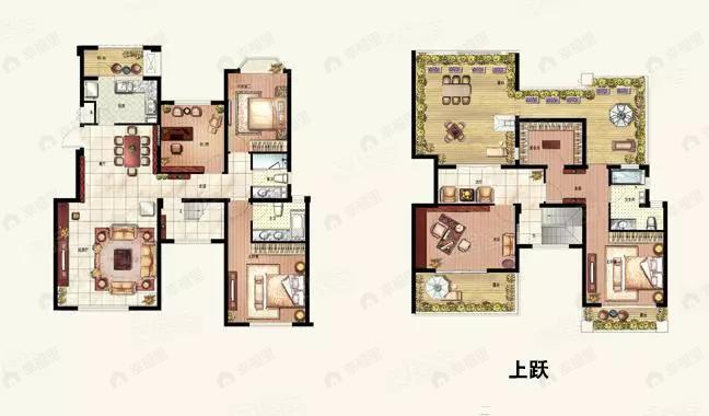 5室2厅3卫建面212平南户型图