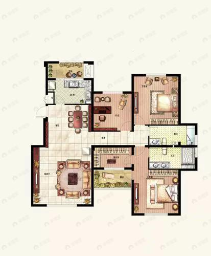 4室2厅2卫建面160平南户型图