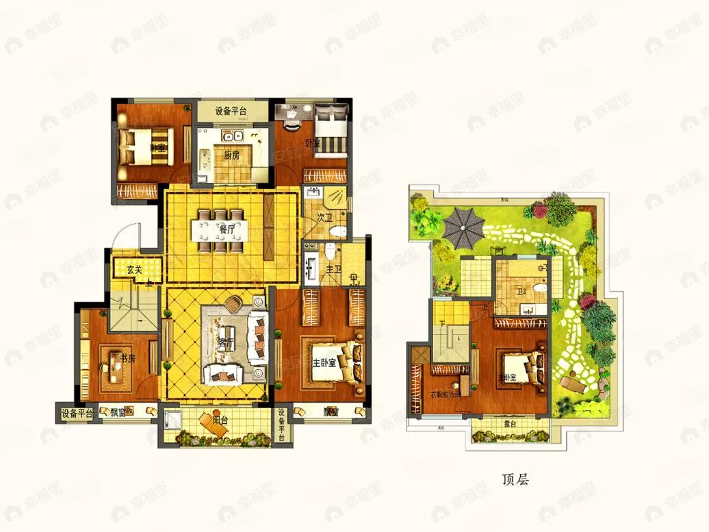 4室2厅2卫建面185平户型图