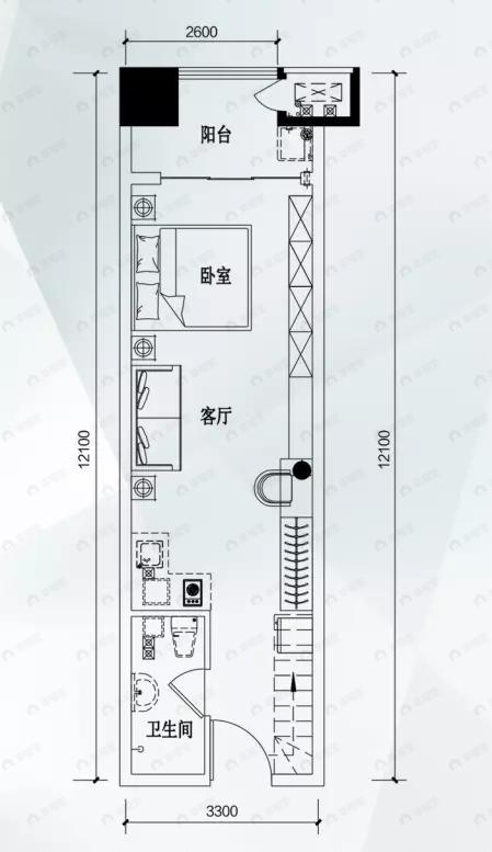 建面49平户型图
