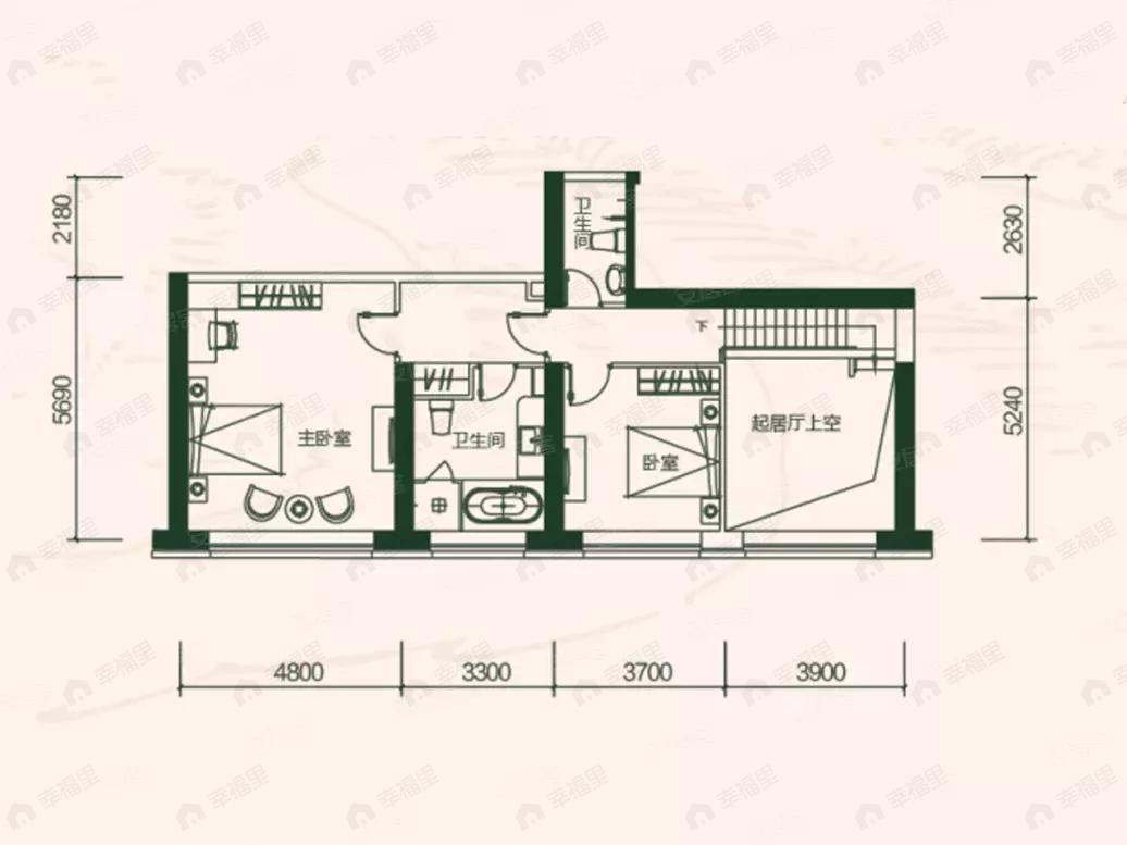 3室2厅3卫建面207平户型图