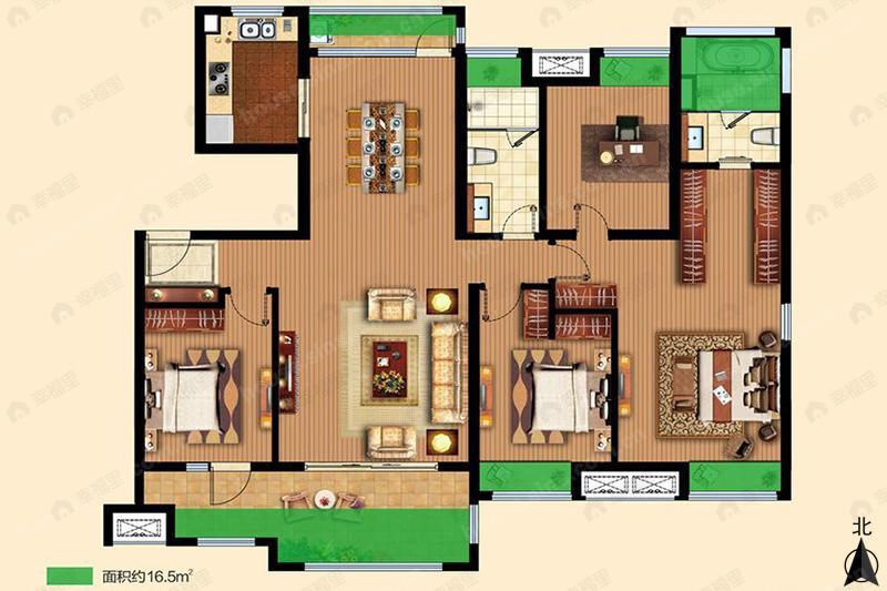 4室2厅2卫建面156平undefined户型图