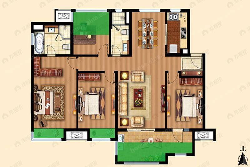 4室2厅2卫建面141平undefined户型图