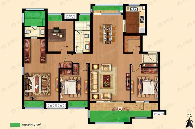 4室2厅2卫建面159平undefined户型图