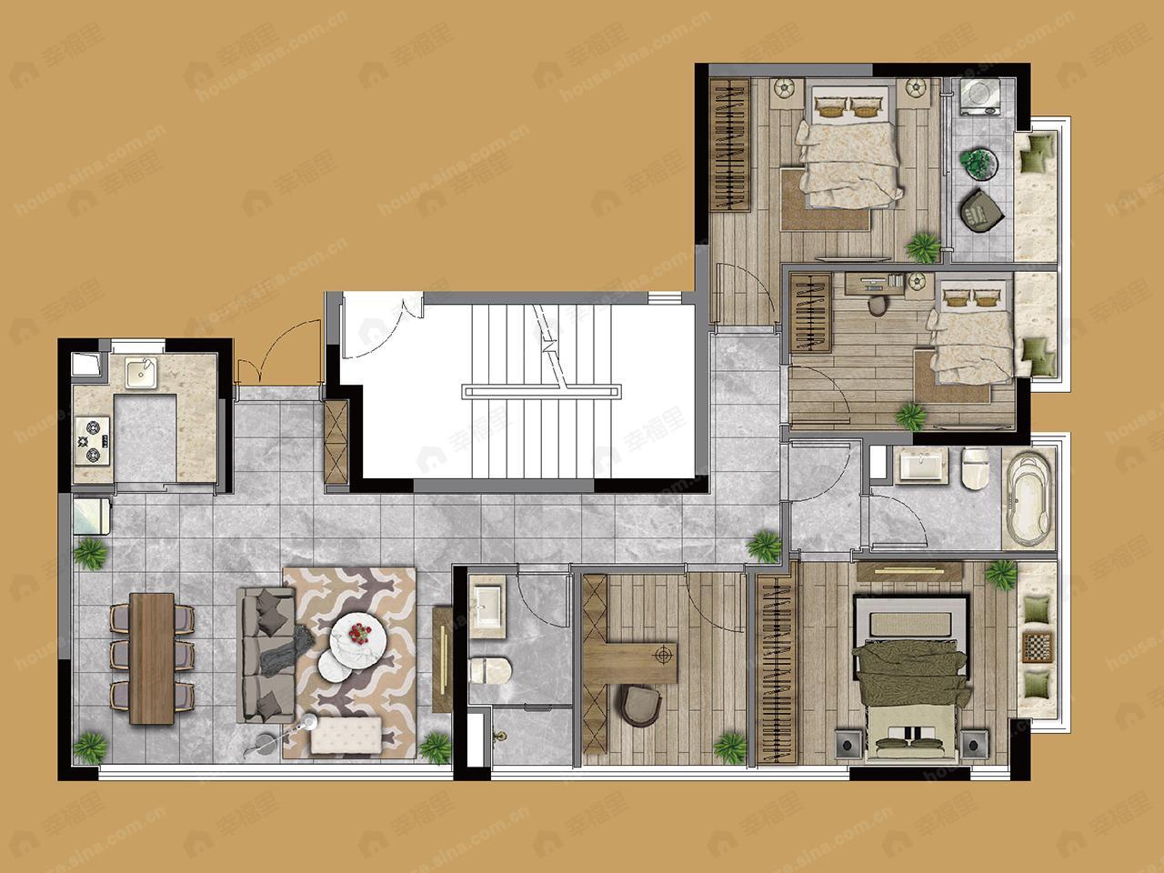 保利和光晨樾4室2厅2卫户型图