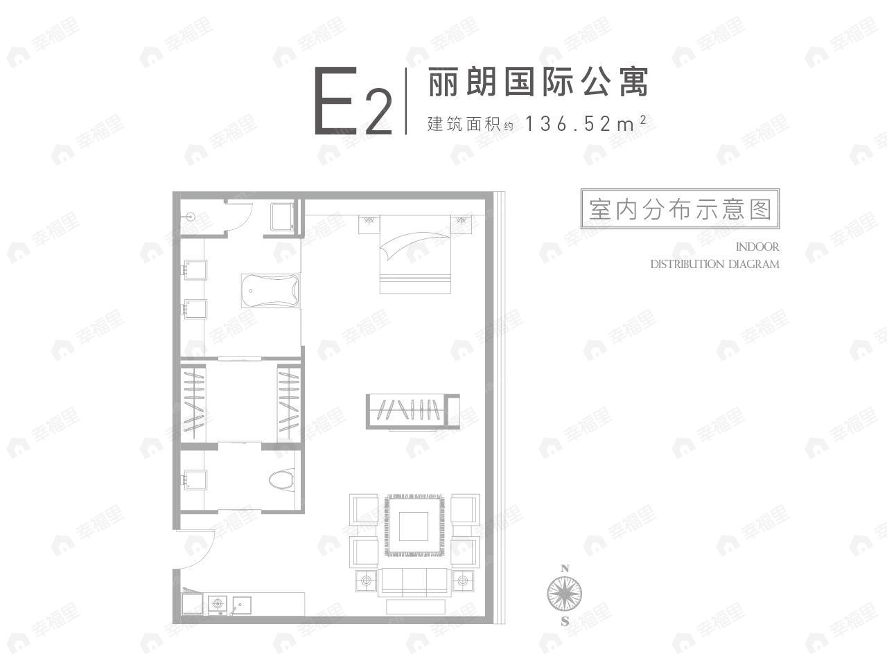 1室1厅1卫建面136平户型图