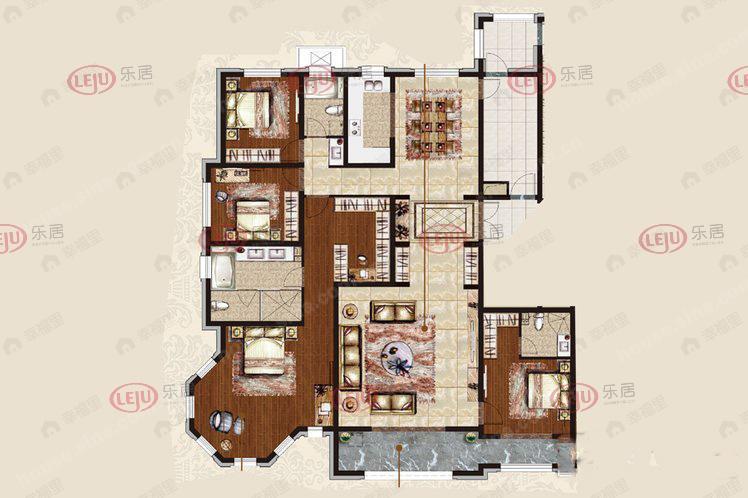 4室2厅3卫建面243平undefined户型图
