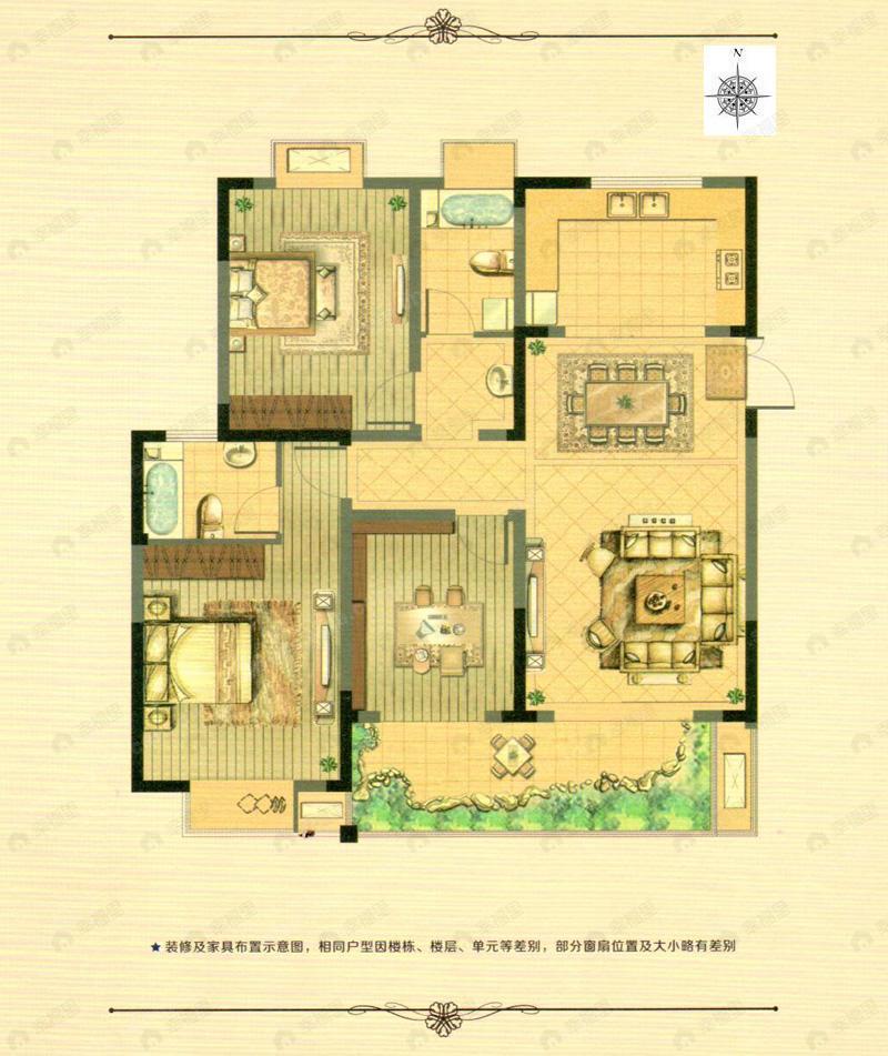 3室2厅2卫建面125平undefined户型图