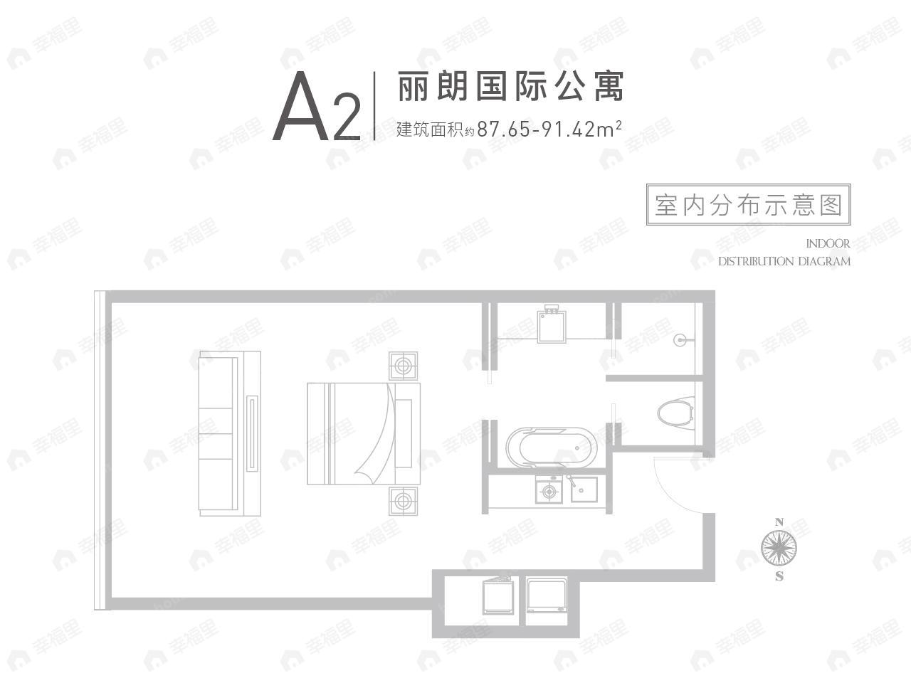 长春复华未来世界1室1厅1卫户型图