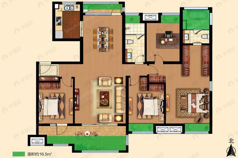 4室2厅2卫建面156平undefined户型图