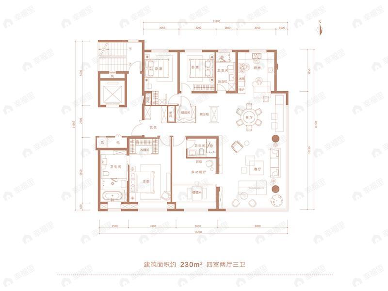 奥体·金茂府4室2厅3卫户型图