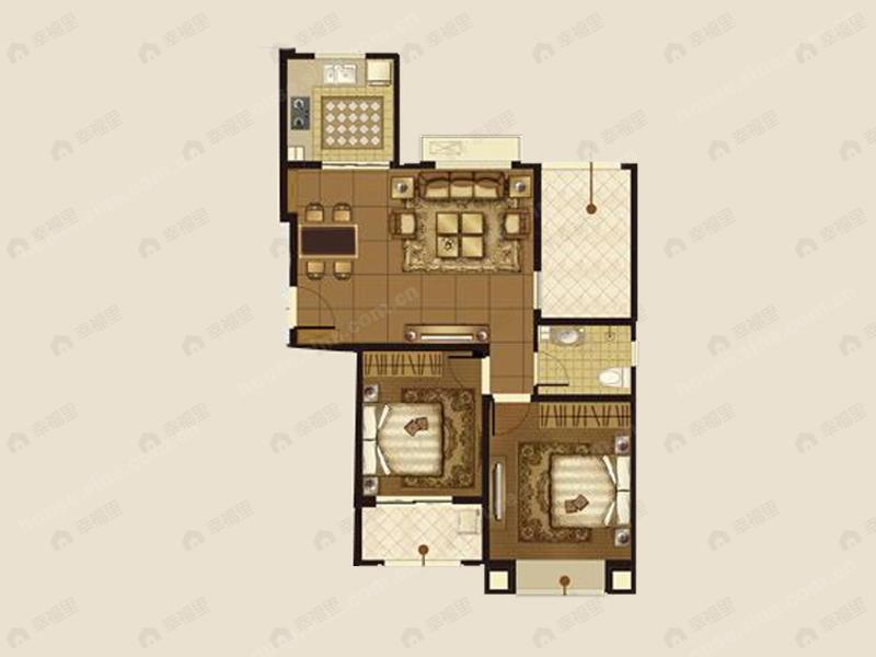2室2厅1卫建面93平undefined户型图