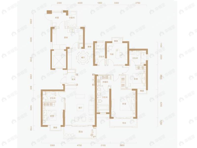 兴华尚都国际4室2厅4卫户型图