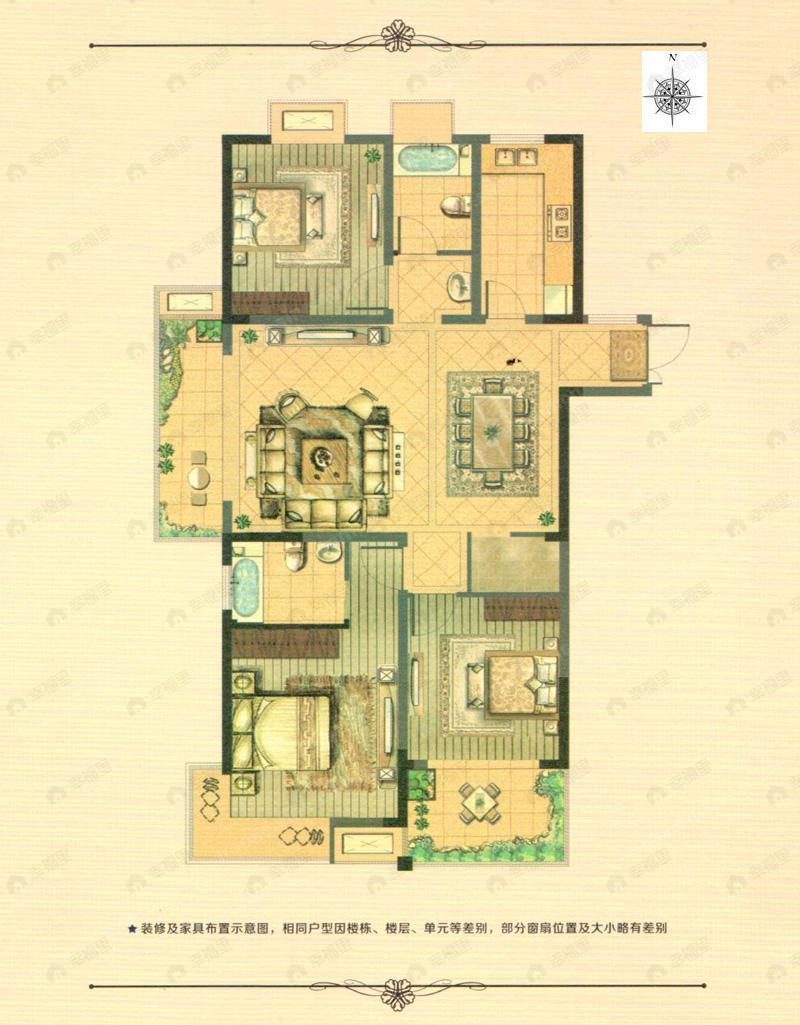 3室2厅2卫建面127平undefined户型图