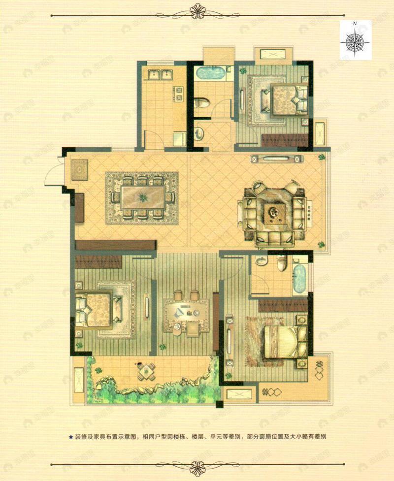 4室2厅2卫建面141平undefined户型图