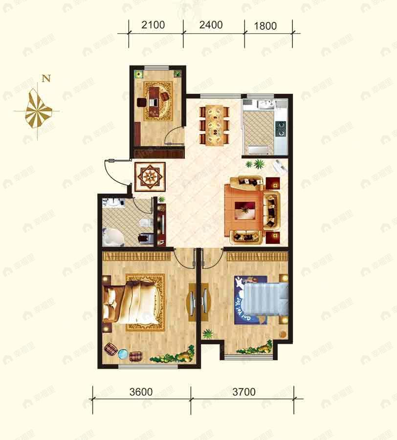 3室2厅2卫建面110平undefined户型图
