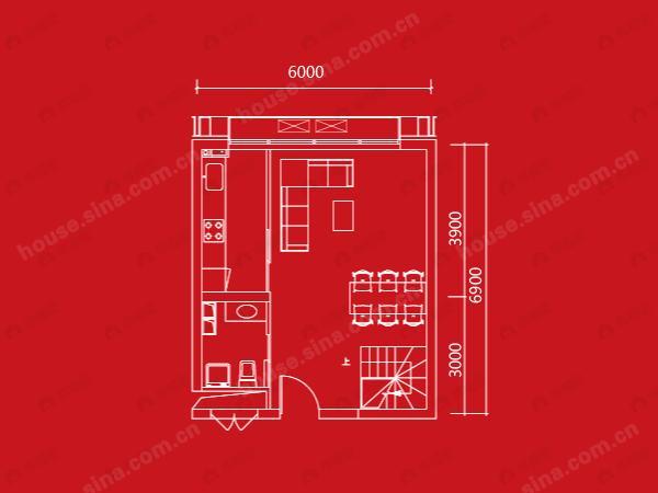 1室1厅2卫建面100平户型图