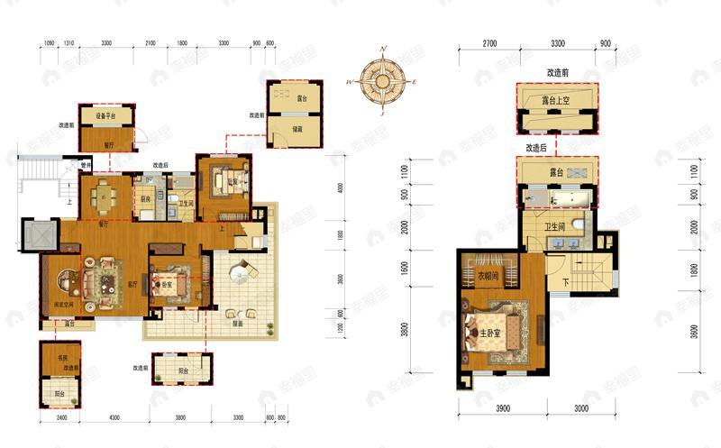 3室2厅2卫建面135平户型图