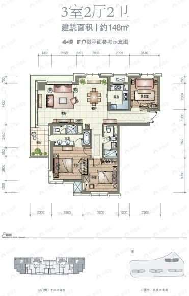 建面148平户型图