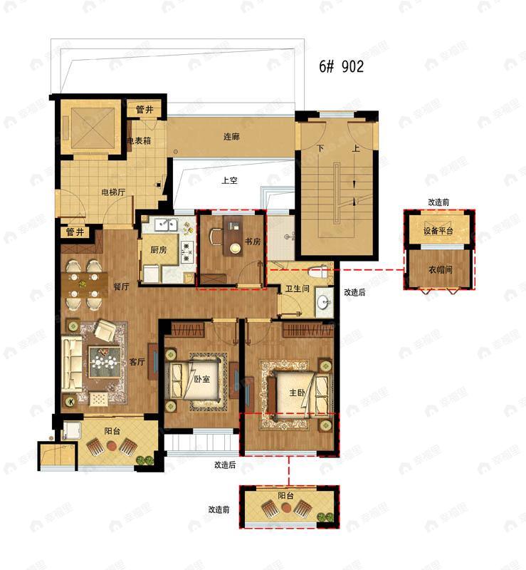 3室2厅1卫建面86平户型图