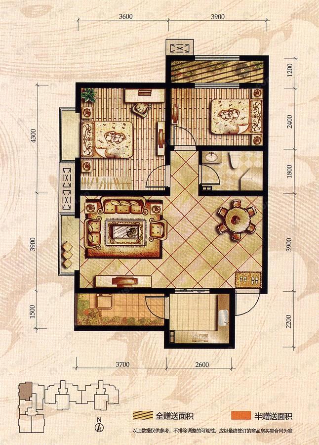 建面86平户型图