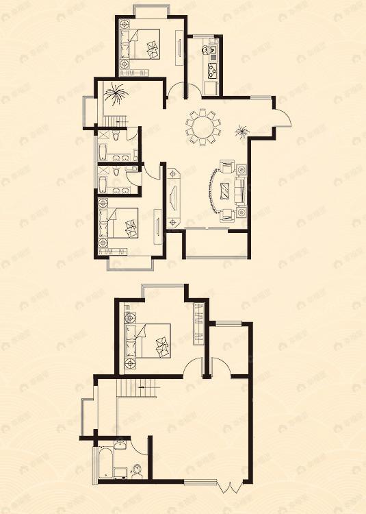 3室3厅3卫建面198平undefined户型图