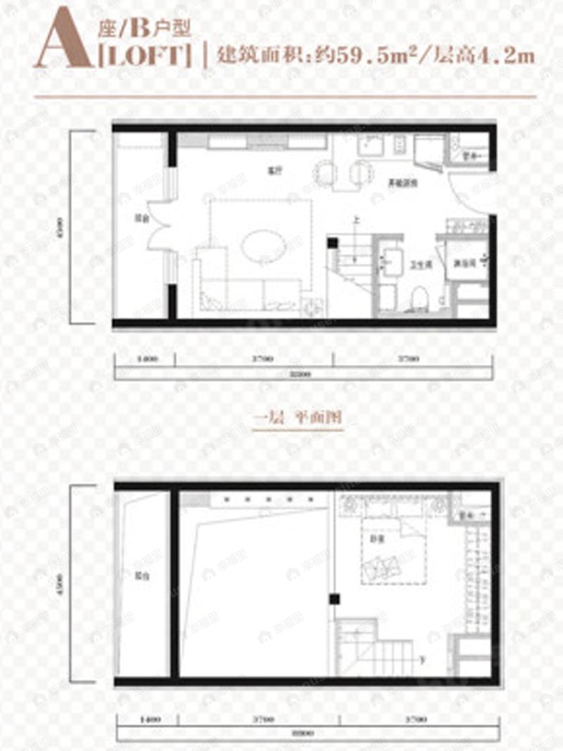 1室1厅1卫建面100平undefined户型图