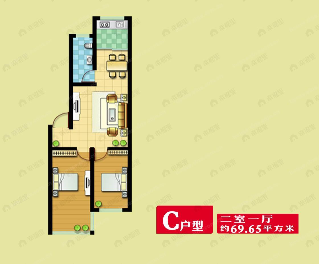泰浩华居2室1厅1卫户型图