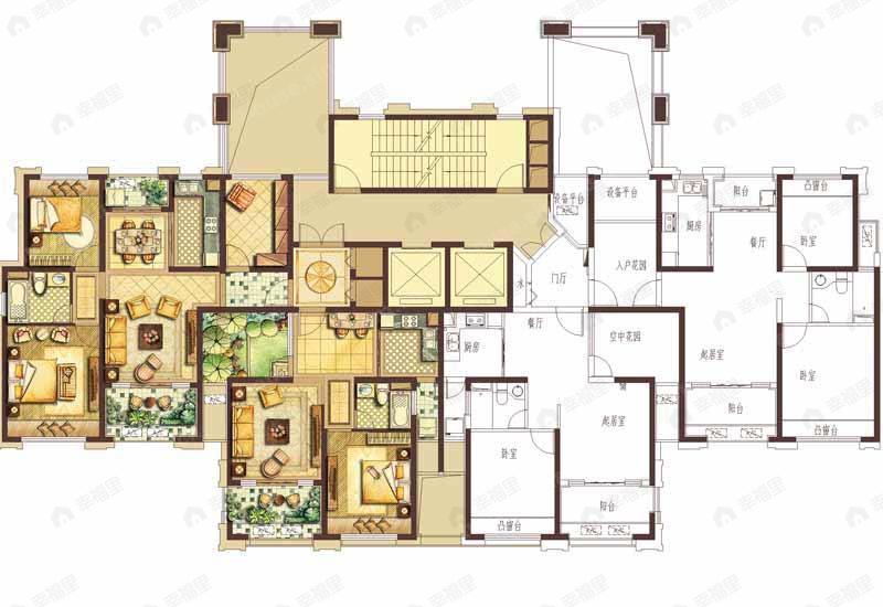 建面100平户型图