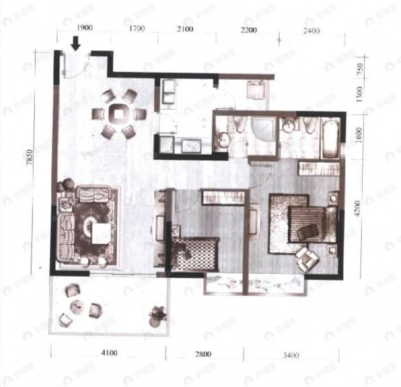 建面84平户型图