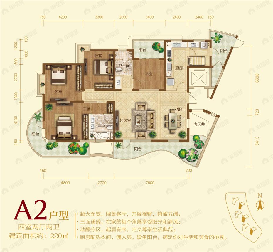 建面100平户型图