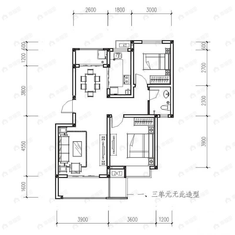 建面75平户型图