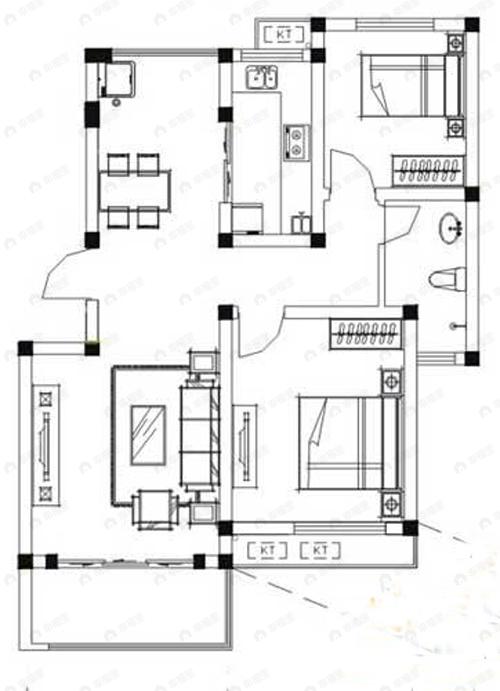 建面2平户型图