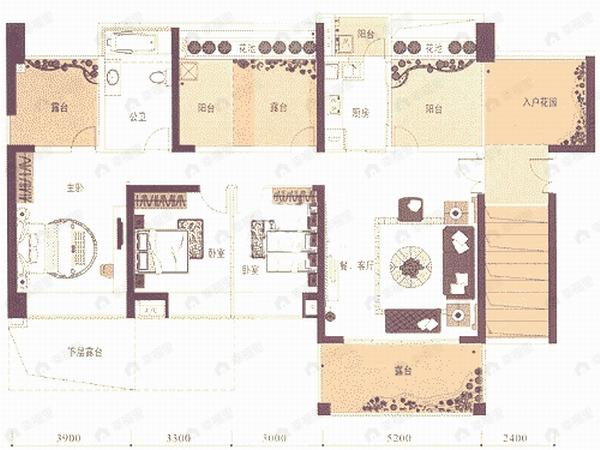 建面100平户型图