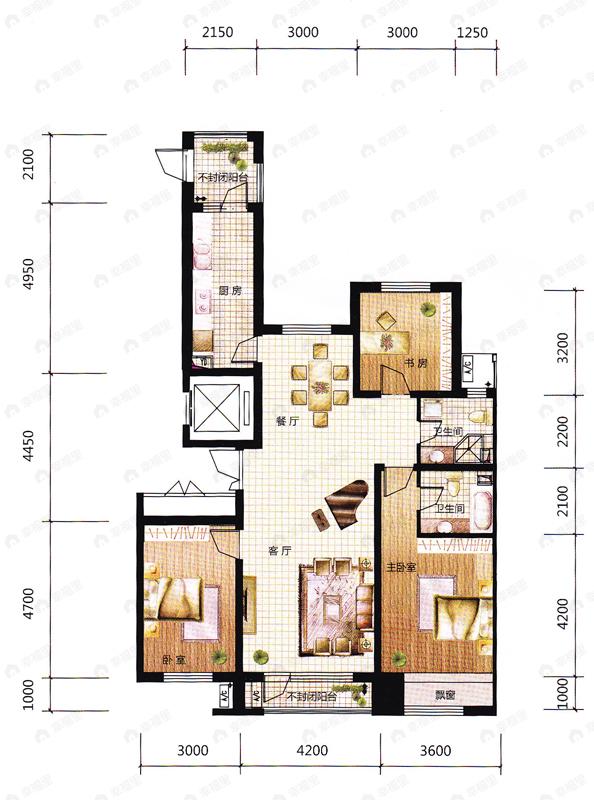 建面140平undefined户型图