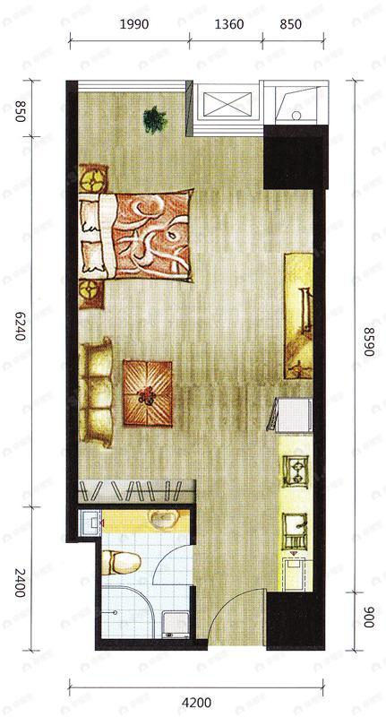 建面51平undefined户型图