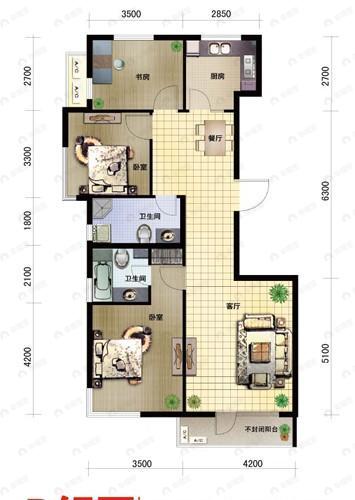 建面123平undefined户型图