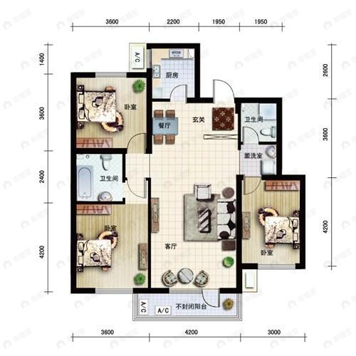 建面132平undefined户型图